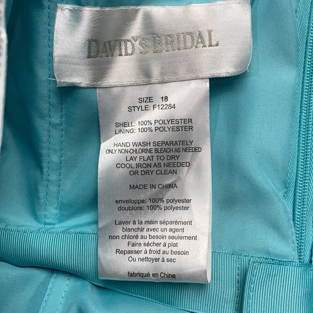 DAVID’S BRIDAL Blue Dress Size: 18 - Picture 13 of 17